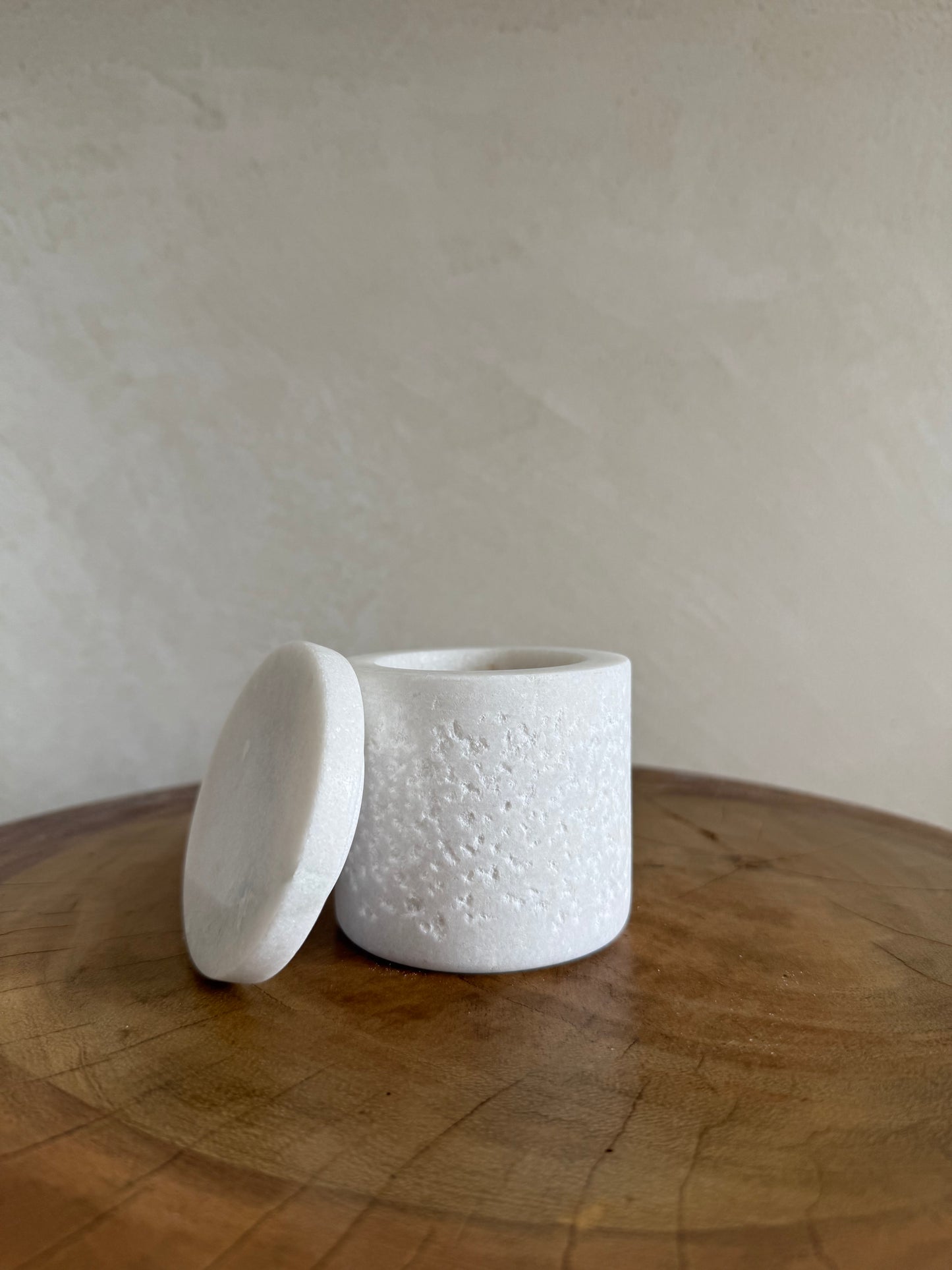 Marble covered jar