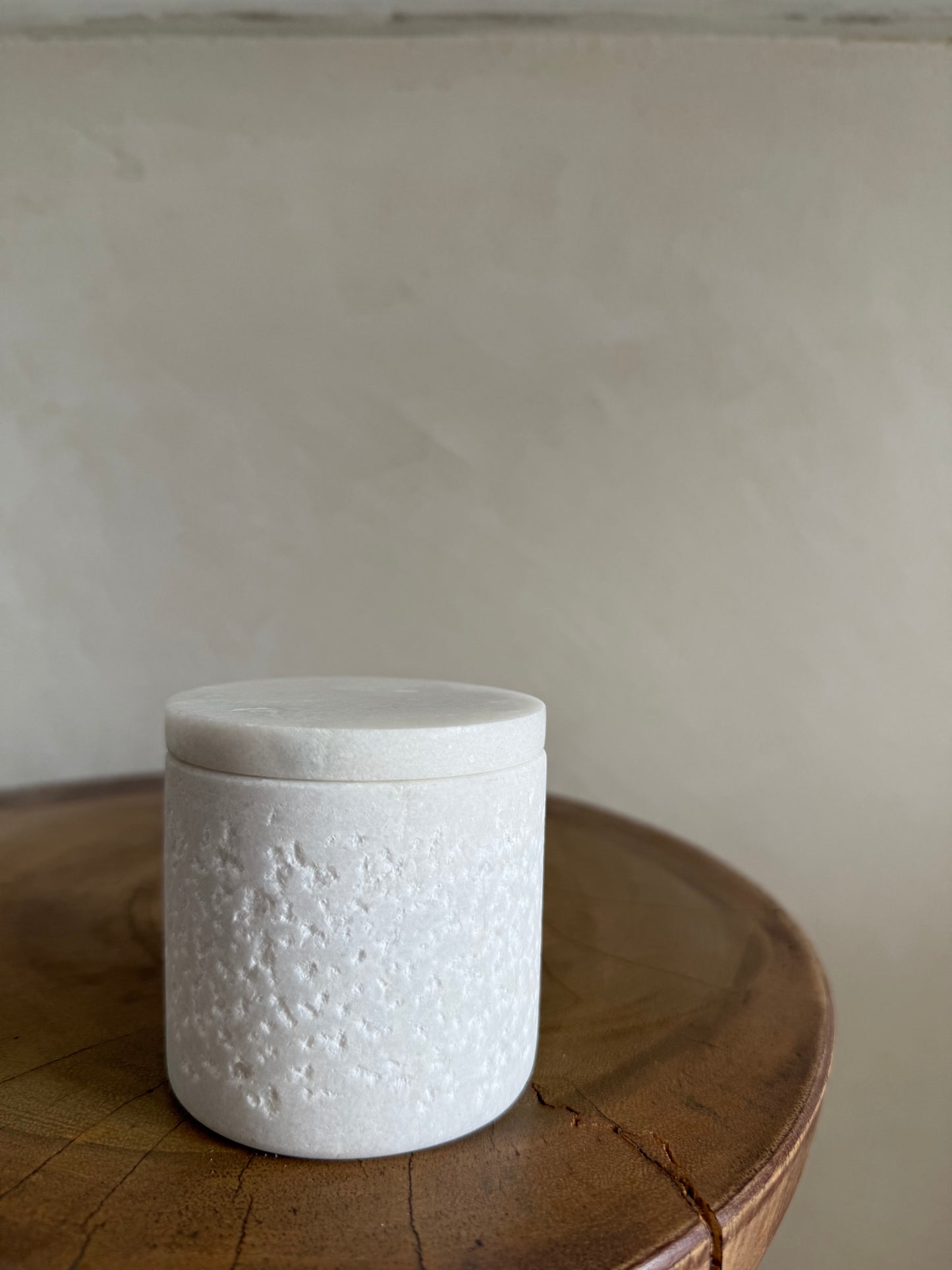 Marble covered jar