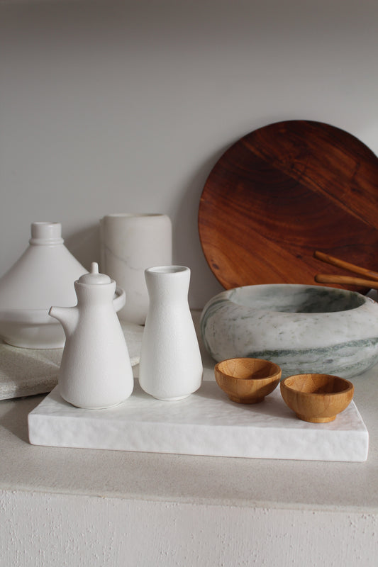 Bamboo soy sauce bowls - set of 4