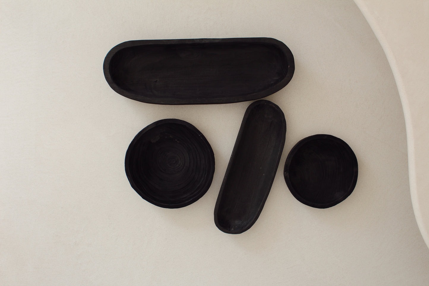 Burned wood rectangular bowl