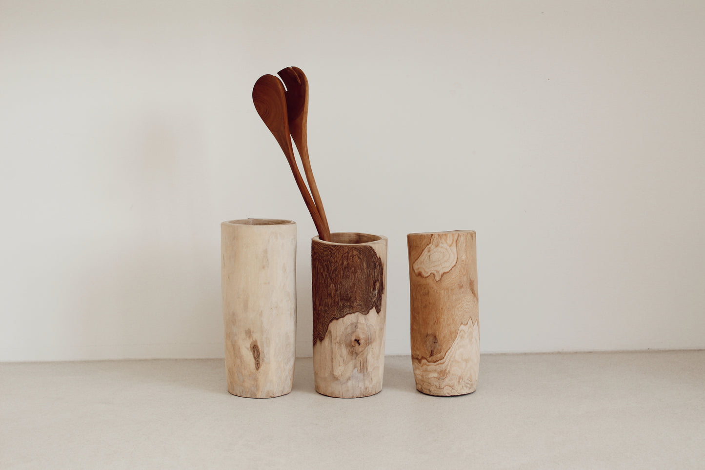 Teak natural serving set