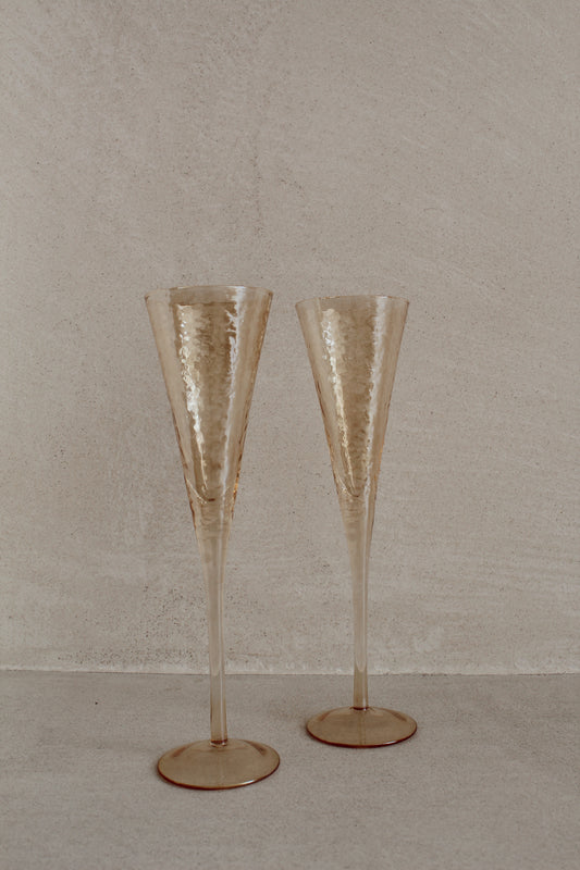 Amber champagne glass