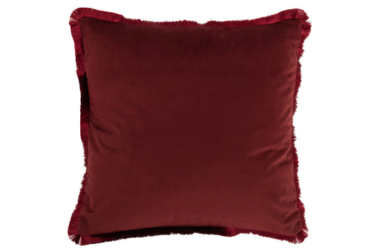 Red velours cushion