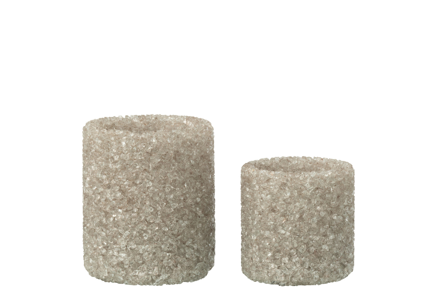 Tealight holder stone grey - set of 2
