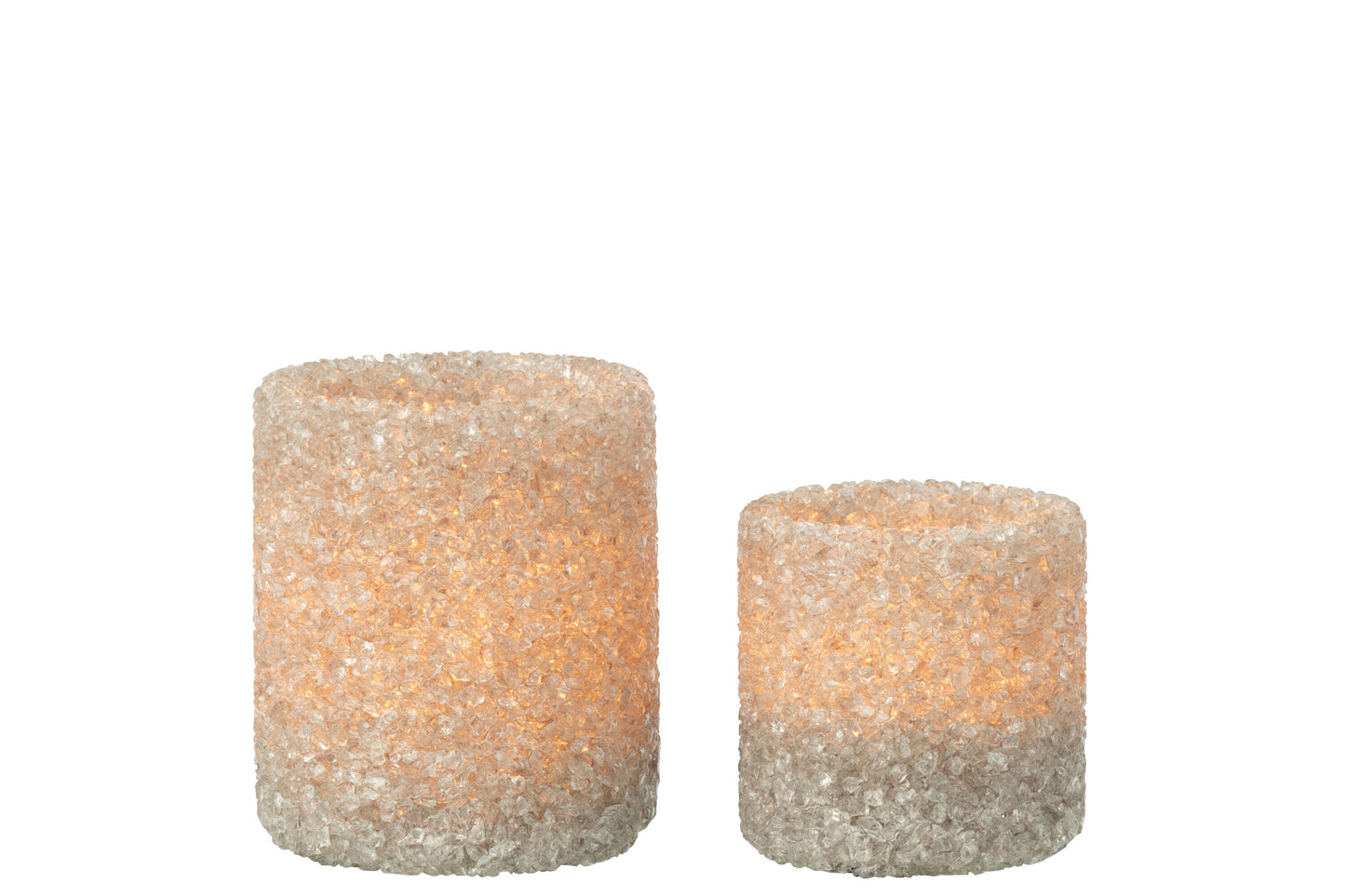 Tealight holder stone grey - set of 2