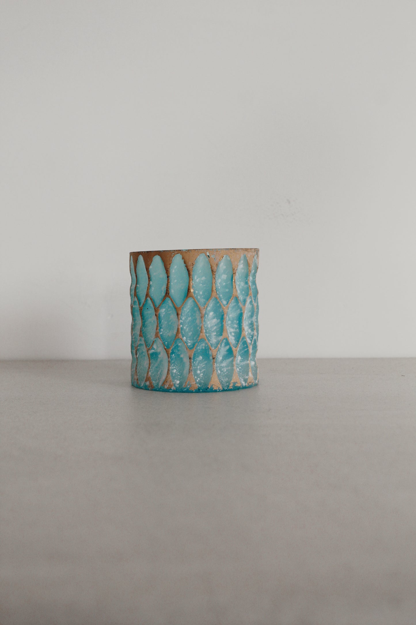 Turquoise candle holder